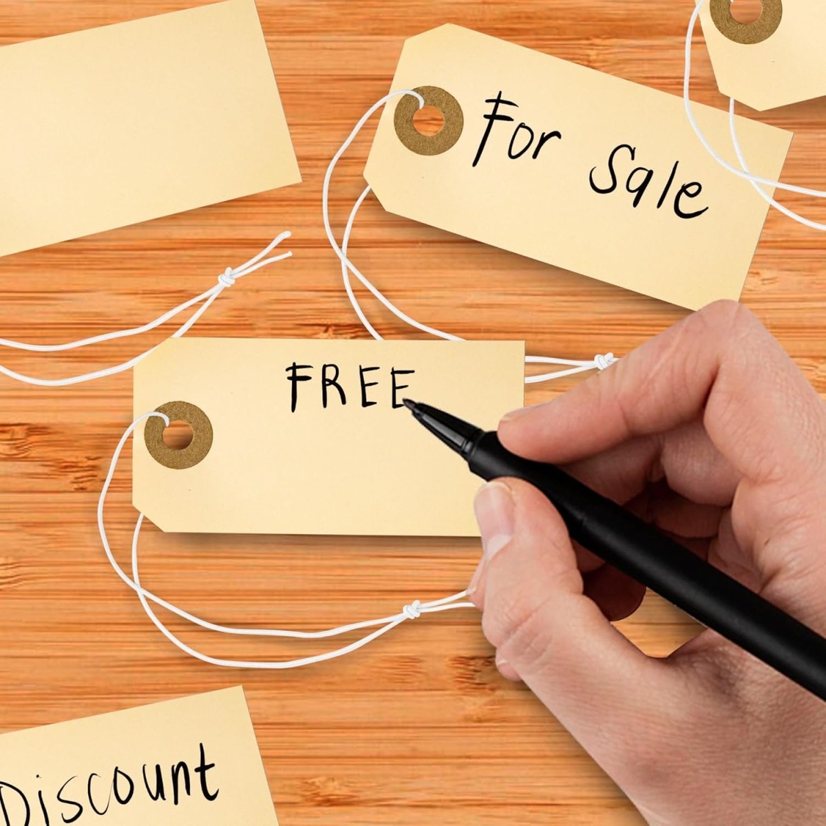 Perco Manila Shipping Tags - Compatible with compatible_with_product_page | Color: 500 pack | Quantity: 1 | Adhesive: global.AdhesiveType | SKU: PL-MT1-WithElastic-500 | - shop_