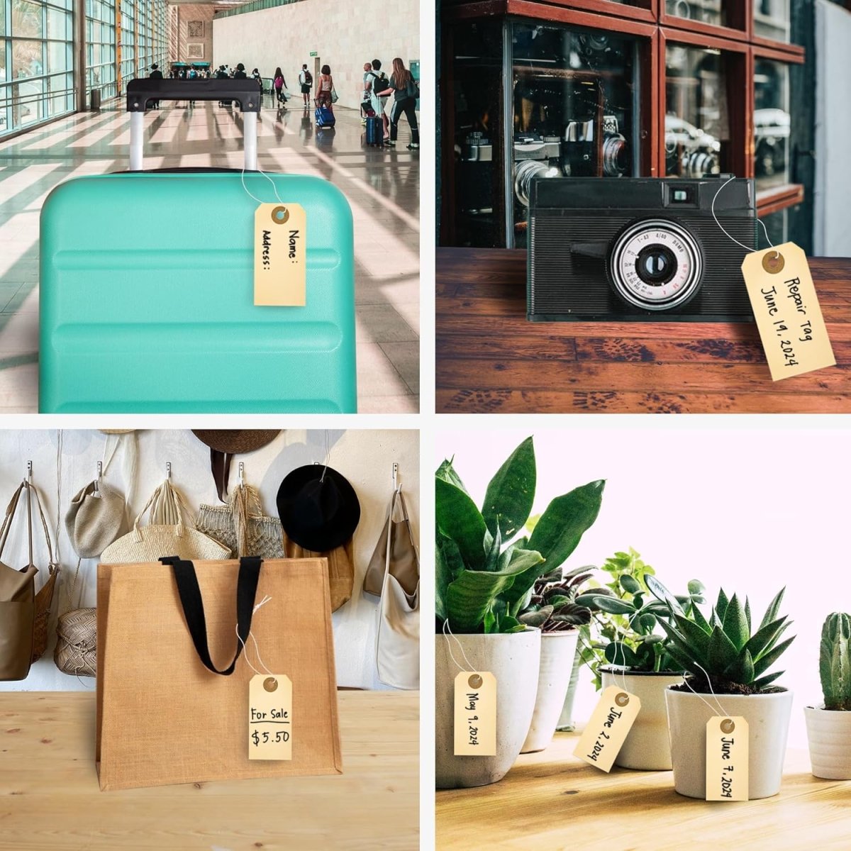 Perco Manila Shipping Tags - Compatible with compatible_with_product_page | Color: 100 pack | Quantity: 5 | Adhesive: global.AdhesiveType | SKU: PL-MT5-WithElastic-100 | - shop_