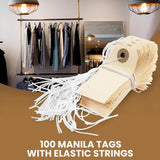 Perco Manila Shipping Tags - Compatible with compatible_with_product_page | Color: 100 pack | Quantity: 1 | Adhesive: global.AdhesiveType | SKU: PL-MT1-WithElastic-100 | - shop_