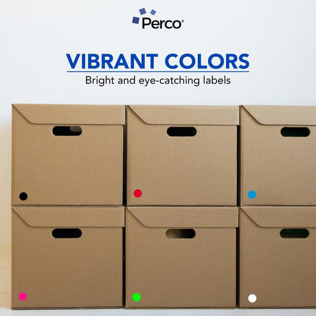 Perco Perforated Circle Dot Sticker Labels — Pack of Multicolored Rolls — with Permanent Adhesive for Calendars, Color Coding, Crafting, Garage Sales, Organizing, Displays, and More — Made in USA - 1 Inch 10 Rolls