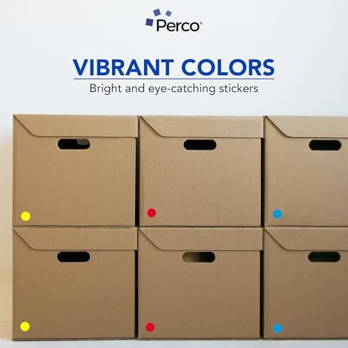 Perco Perforated Circle Dot Sticker Labels — Pack of Multicolored Rolls — with Permanent Adhesive for Calendars, Color Coding, Crafting, Garage Sales, Organizing, Displays, and More — Made in USA - 1 Inch 3 Rolls