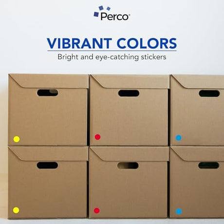 Perco Perforated Circle Dot Sticker Labels — Pack of Multicolored Rolls — with Permanent Adhesive for Calendars, Color Coding, Crafting, Garage Sales, Organizing, Displays, and More — Made in USA - 1 Inch 3 Rolls