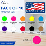 Perco Perforated Circle Dot Sticker Labels — Pack of Multicolored Rolls — with Permanent Adhesive for Calendars, Color Coding, Crafting, Garage Sales, Organizing, Displays, and More — Made in USA - 3 Inch 3 Rolls