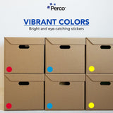Perco Perforated Circle Dot Sticker Labels — Pack of Multicolored Rolls — with Permanent Adhesive for Calendars, Color Coding, Crafting, Garage Sales, Organizing, Displays, and More — Made in USA - 2 Inch 3 Rolls