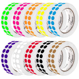 Perco Perforated Circle Dot Sticker Labels — Pack of Multicolored Rolls — with Permanent Adhesive for Calendars, Color Coding, Crafting, Garage Sales, Organizing, Displays, and More — Made in USA - 0.5 Inch 10 Rolls