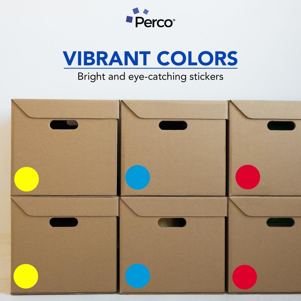 Perco Perforated Circle Dot Sticker Labels — Pack of Multicolored Rolls — with Permanent Adhesive for Calendars, Color Coding, Crafting, Garage Sales, Organizing, Displays, and More — Made in USA - 3 Inch 3 Rolls