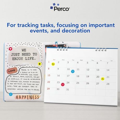 Perco Perforated Circle Dot Sticker Labels — Pack of Multicolored Rolls — with Permanent Adhesive for Calendars, Color Coding, Crafting, Garage Sales, Organizing, Displays, and More — Made in USA - 0.5 Inch 3 Rolls