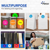 Perco Perforated Circle Dot Sticker Labels — Pack of Multicolored Rolls — with Permanent Adhesive for Calendars, Color Coding, Crafting, Garage Sales, Organizing, Displays, and More — Made in USA - 3 Inch 10 Rolls