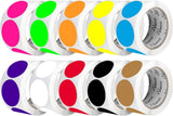 Perco Perforated Circle Dot Sticker Labels — Pack of Multicolored Rolls — with Permanent Adhesive for Calendars, Color Coding, Crafting, Garage Sales, Organizing, Displays, and More — Made in USA - 2 Inch 10 Rolls