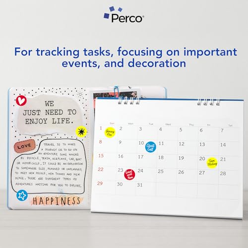 Perco Perforated Circle Dot Sticker Labels — Pack of Multicolored Rolls — with Permanent Adhesive for Calendars, Color Coding, Crafting, Garage Sales, Organizing, Displays, and More — Made in USA - 1 Inch 3 Rolls