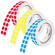 Perco Perforated Circle Dot Sticker Labels — Pack of Multicolored Rolls — with Permanent Adhesive for Calendars, Color Coding, Crafting, Garage Sales, Organizing, Displays, and More — Made in USA - 0.5 Inch 3 Rolls
