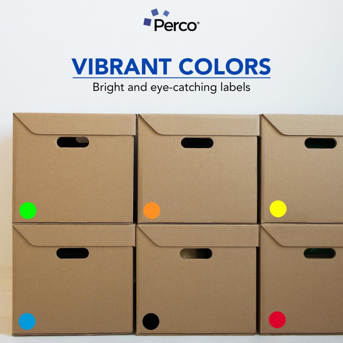 Perco Perforated Circle Dot Sticker Labels — Pack of Multicolored Rolls — with Permanent Adhesive for Calendars, Color Coding, Crafting, Garage Sales, Organizing, Displays, and More — Made in USA - 2 Inch 10 Rolls