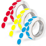 Perco Perforated Circle Dot Sticker Labels — Pack of Multicolored Rolls — with Permanent Adhesive for Calendars, Color Coding, Crafting, Garage Sales, Organizing, Displays, and More — Made in USA - 1 Inch 3 Rolls