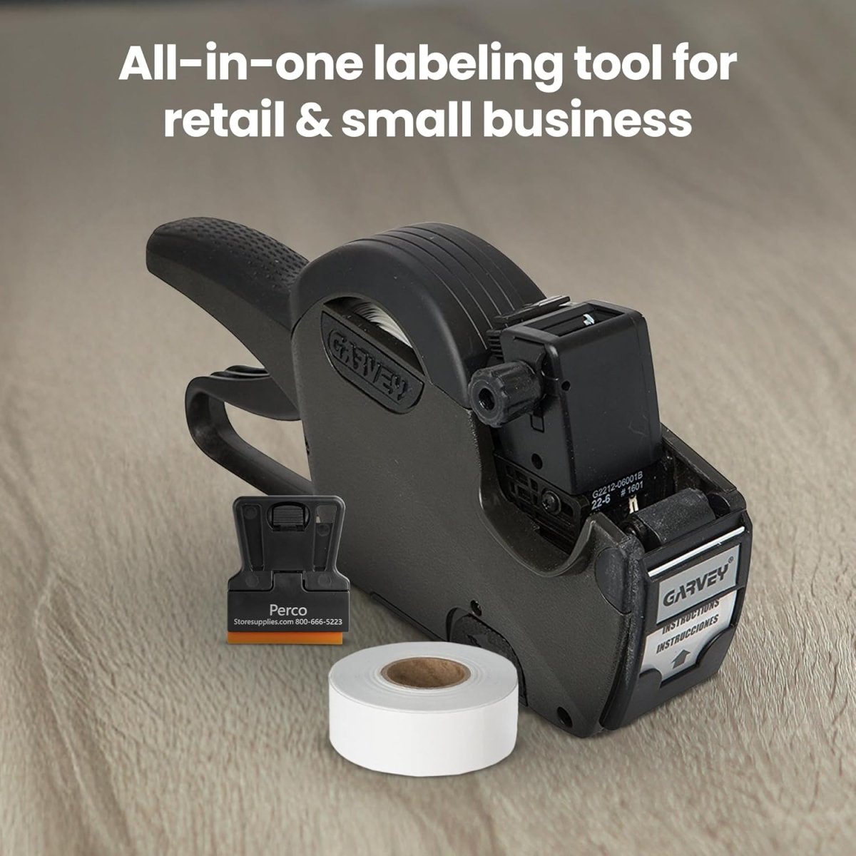 Perco Price Labels for Garvey 22 - 6 / 22 - 7 / 22 - 8 - White Starter Kit