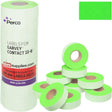 Perco Price Labels for Garvey 22-6 / 22-7 / 22-8 - Fluorescent Green 1 Sleeve / 9 Rolls / 11000 Blank Pricing Labels