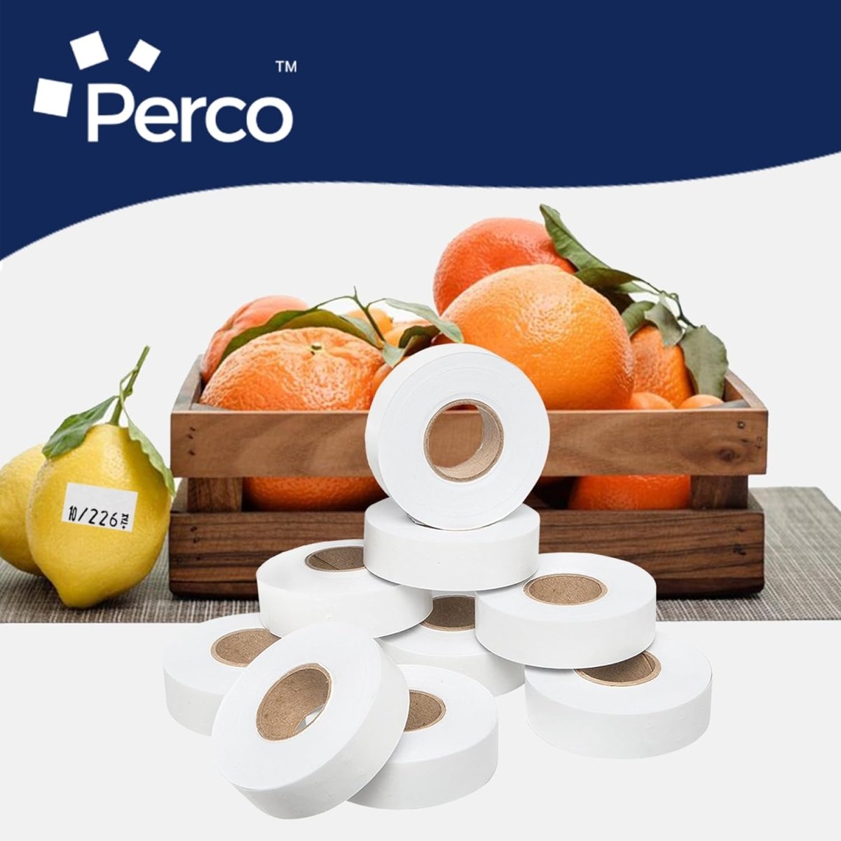 Perco Price Labels for Garvey 22 - 6 / 22 - 7 / 22 - 8 - White 1 Sleeve / 9 Rolls / 11000 Blank Pricing Labels