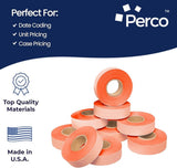 Perco Price Labels for Garvey 22 - 6 / 22 - 7 / 22 - 8 - Fluorescent Red 10 Sleeves / 90 Rolls / 110000 Blank Pricing Labels