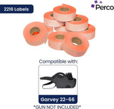 Perco Price Labels for Garvey 22 - 66 - White Case of 10 Sleeves / 90 Rolls / 90000 Blank Pricing Labels