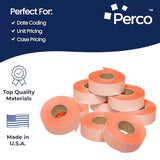 Perco Price Labels for Garvey 22 - 66 - Fluorescent Red 1 Sleeve / 9 Rolls / 9000 Blank Pricing Labels
