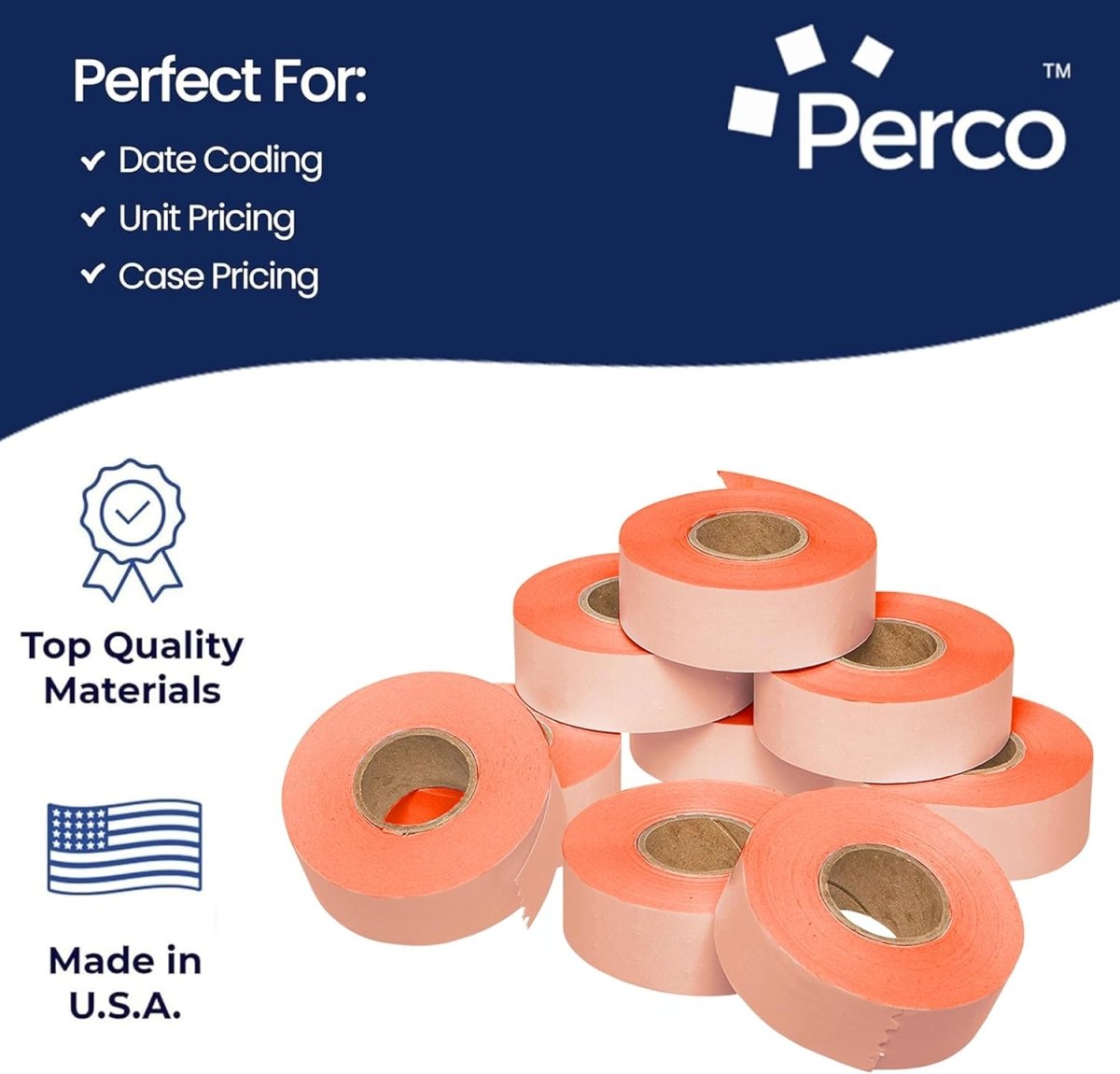 Perco Price Labels for Garvey 22 - 66 - White Case of 10 Sleeves / 90 Rolls / 90000 Blank Pricing Labels