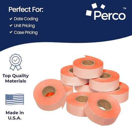 Perco Price Labels for Garvey 22 - 66 - White Case of 10 Sleeves / 90 Rolls / 90000 Blank Pricing Labels