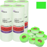 Perco Price Labels for Garvey 22-66 - Fluorescent Green 4 Sleeve / 36 Rolls / 36000 Blank Pricing Labels
