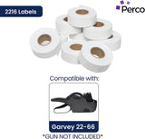 Perco Price Labels for Garvey 22 - 66 - White 1 Sleeve / 9 Rolls / 9000 Blank Pricing Labels