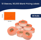 Perco Price Labels for Garvey 22 - 66 - White Case of 10 Sleeves / 90 Rolls / 90000 Blank Pricing Labels