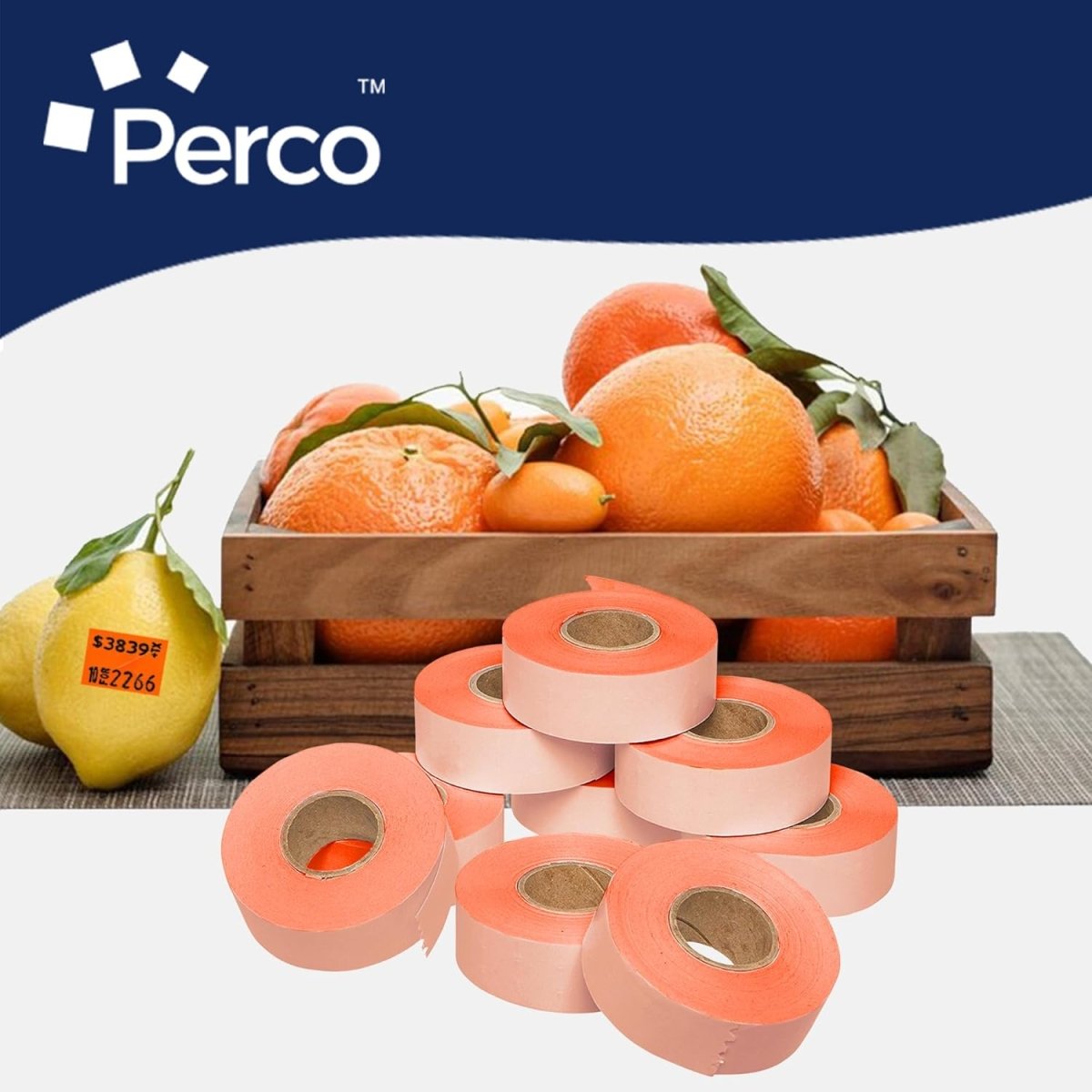 Perco Price Labels for Garvey 22 - 66 - White Case of 10 Sleeves / 90 Rolls / 90000 Blank Pricing Labels