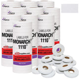 Perco Price Labels for Monarch 1110 - White Case of 10 Sleeves / 160 Rolls / 170000 Blank Pricing Labels