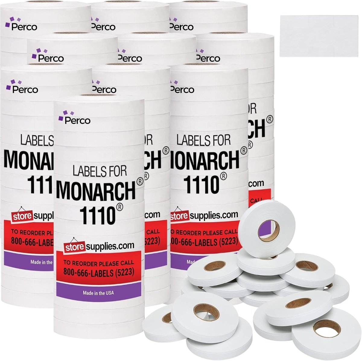 Perco Price Labels for Monarch 1110 - White 10 Sleeves