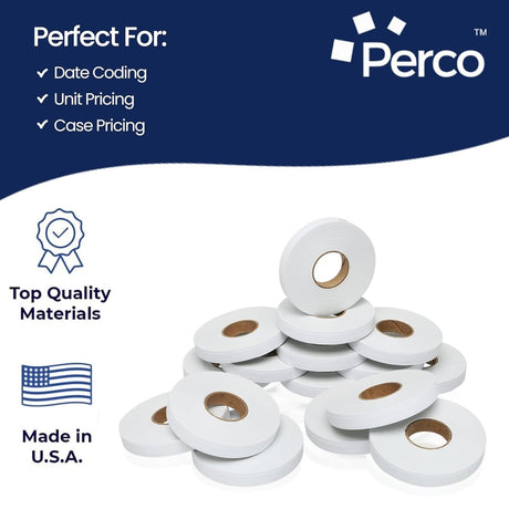 Perco Price Labels for Monarch 1110 - White 1 Sleeve / 16 Rolls / 17000 Blank Pricing Labels