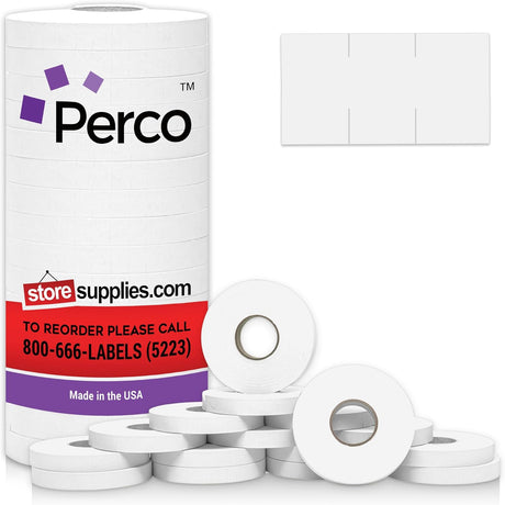 Perco Price Labels for Monarch 1110 - 1 Sleeve / 16 Rolls / 17000 Blank Pricing Labels