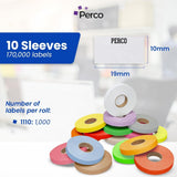 Perco Price Labels for Monarch 1110 - Custom Labels Case of 10 Sleeves / 160 Rolls / 170000 Blank Pricing Labels