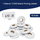 Perco Price Labels for Monarch 1110 - White 1 Sleeve / 16 Rolls / 17000 Blank Pricing Labels