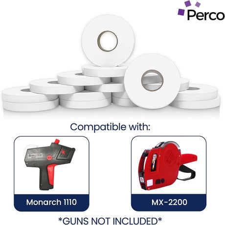 Perco Price Labels for Monarch 1110 - 1 Sleeve / 16 Rolls / 17000 Blank Pricing Labels