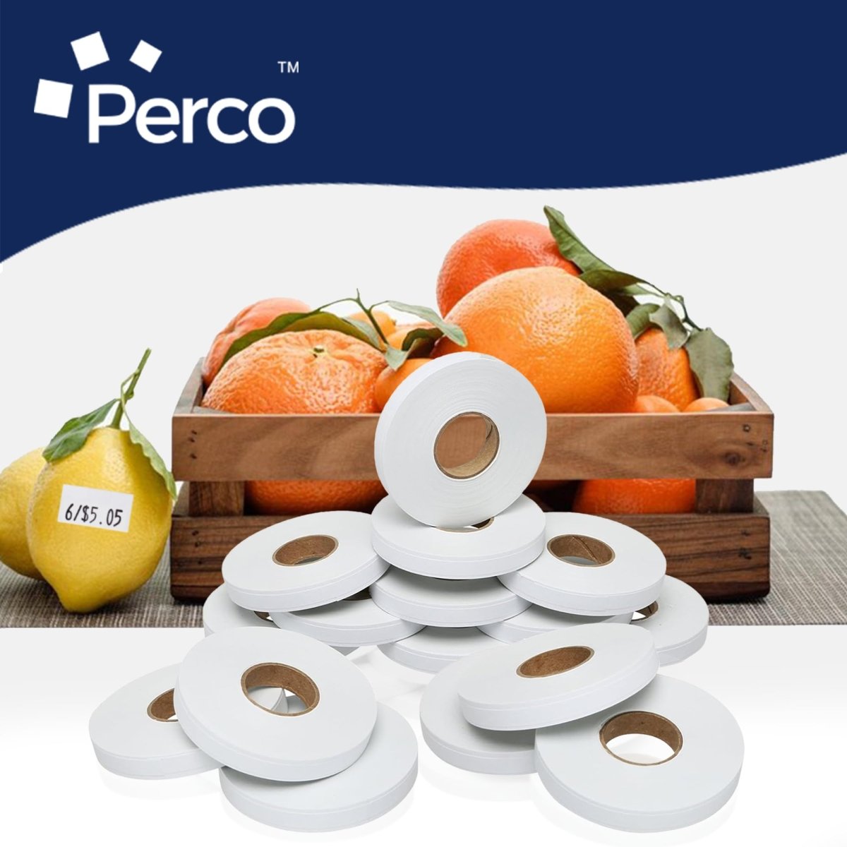 Perco Price Labels for Monarch 1110 - White 4 Sleeves / 64 Rolls / 68000 Blank Pricing Labels