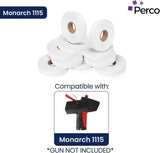 Perco Price Labels for Monarch 1115 - White Case of 10 Sleeves / 100 Rolls / 150000 Blank Pricing Labels