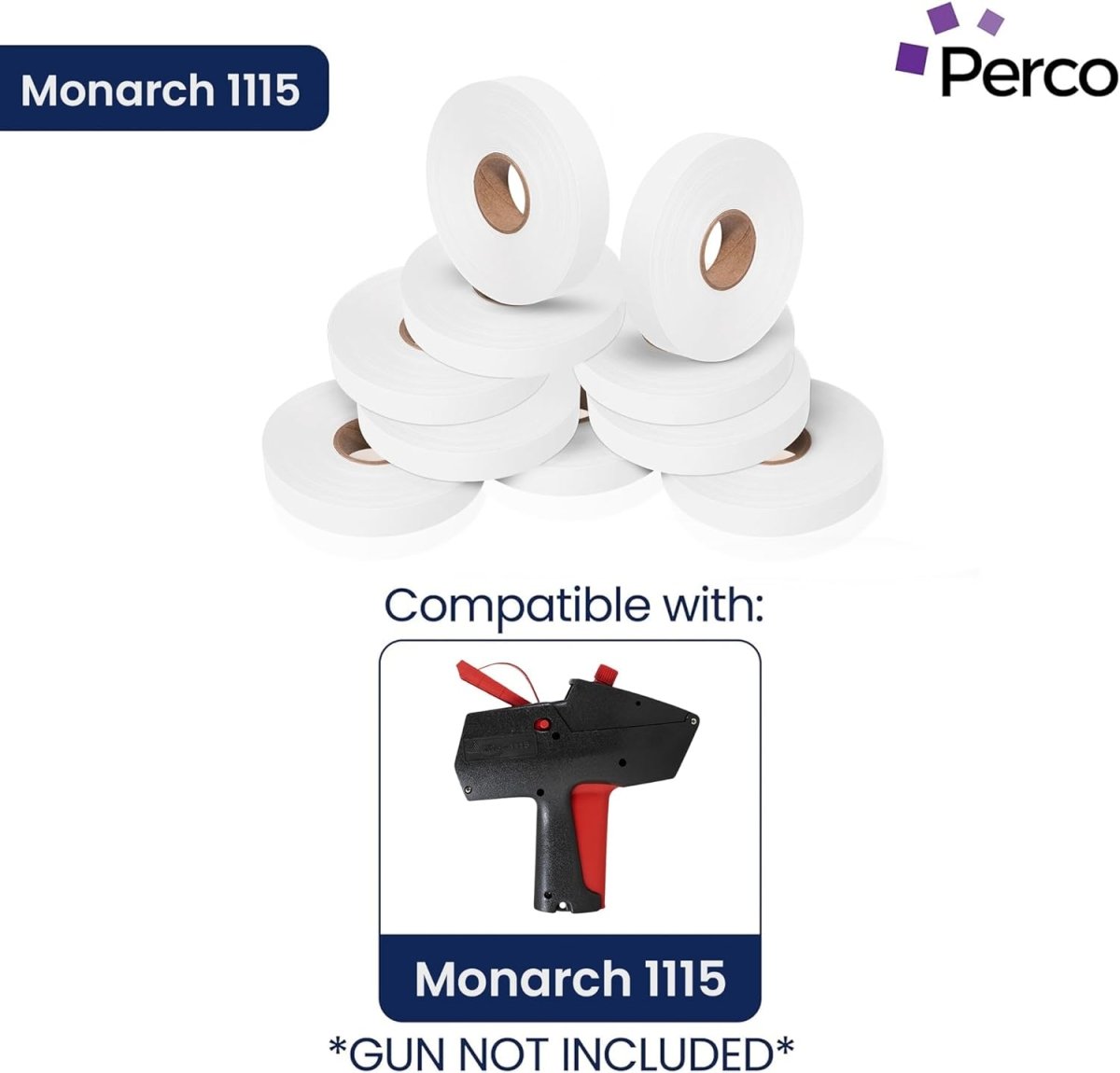 Perco Price Labels for Monarch 1115 - White 1 Sleeve / 10 Rolls / 15000 Blank Pricing Labels