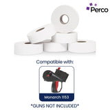 Perco Price Labels for Monarch 1153 - White Case of 16 Sleeves / 96 Rolls / 96000 Blank Pricing Labels