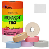 Perco Price Labels for Monarch 1153 - Custom Case of 16 Sleeves / 96 Rolls / 96000 Blank Pricing Labels
