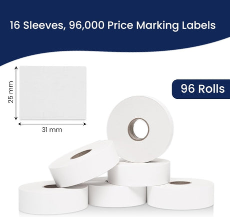 Perco Price Labels for Monarch 1153 Price Labeler - 16 Sleeves
