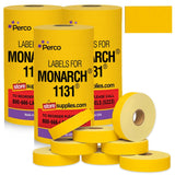 Perco Pricing Labeler Labels For Monarch 1131 - Yellow 3 Sleeves / 24 Rolls / 60000 Blank Pricing Labels