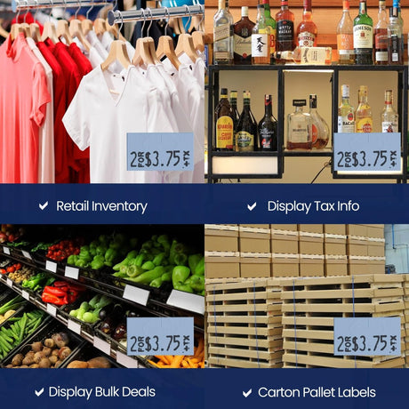 Perco Pricing Labeler Labels For Monarch 1131 - Blue 3 Sleeves / 24 Rolls / 60000 Blank Pricing Labels