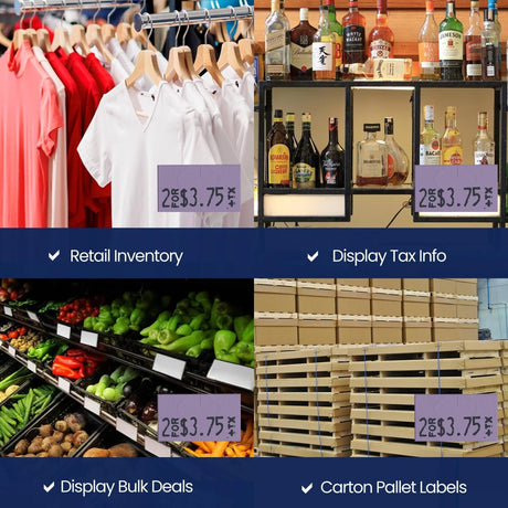 Perco Pricing Labeler Labels For Monarch 1131 - Lavender 3 Sleeves / 24 Rolls / 60000 Blank Pricing Labels