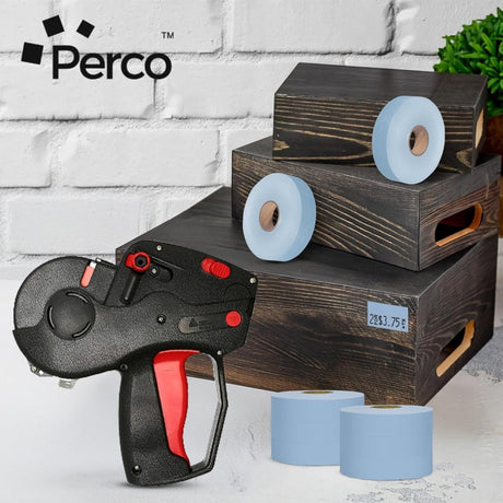 Perco Pricing Labeler Labels For Monarch 1131 - Blue Case of 8 Sleeves / 64 Rolls / 160000 Blank Pricing Labels