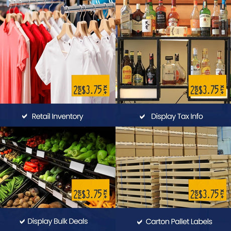 Perco Pricing Labeler Labels For Monarch 1131 - Fluorescent Orange 1 Sleeve / 8 Rolls / 20000 Blank Pricing Labels