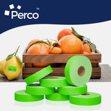 Perco Pricing Labeler Labels For Monarch 1131 - Fluorescent Green Case of 8 Sleeves / 64 Rolls / 160000 Blank Pricing Labels