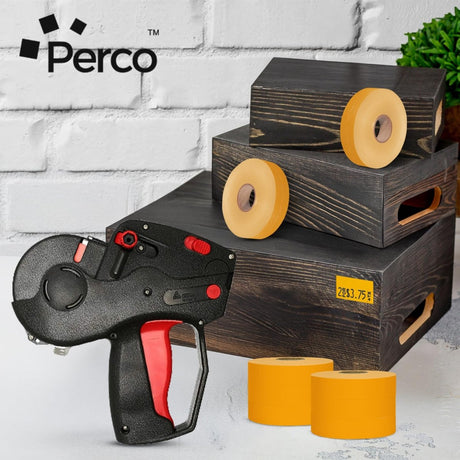 Perco Pricing Labeler Labels For Monarch 1131 - Fluorescent Orange 3 Sleeves / 24 Rolls / 60000 Blank Pricing Labels