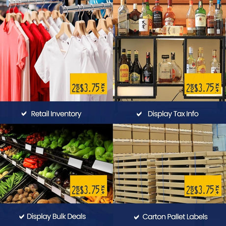 Perco Pricing Labeler Labels For Monarch 1131 - Yellow 3 Sleeves / 24 Rolls / 60000 Blank Pricing Labels